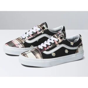 Vans old Skool floral patchwork black pink plaid sunflower